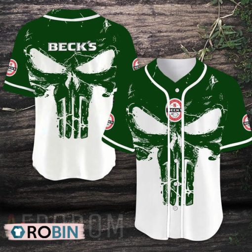Retro Skull Beck’s Baseball Jersey Shirt Style