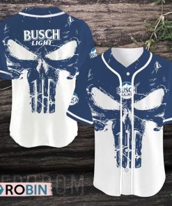Retro Skull Busch Light Baseball Jersey Shirt Style