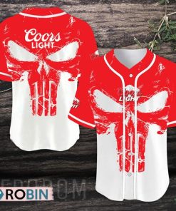 Retro Skull Coors Light Beer Baseball Jersey Shirt Style