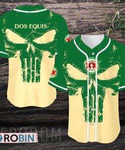 Retro Skull Dos Equis Baseball Jersey Shirt Style
