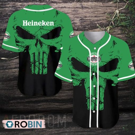 Retro Skull Heineken Beer Baseball Jersey Shirt Style