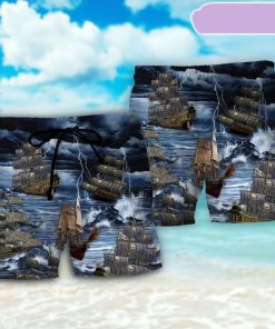 Sailing And Storm Thunder Beach Short, Gift for Holiday Summer