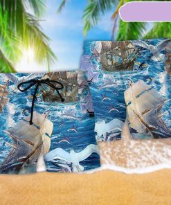 Sailing Far Flying High Beach Short, Gift for Holiday Summer