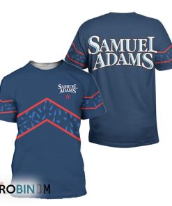 Samuel Adams Beer Blue Wine Pattern T-Shirt
