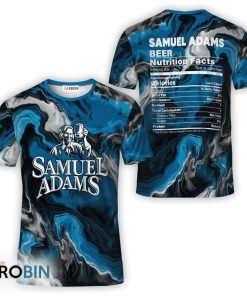 Samuel Adams Blue Abstract Liquid Marble T-Shirt