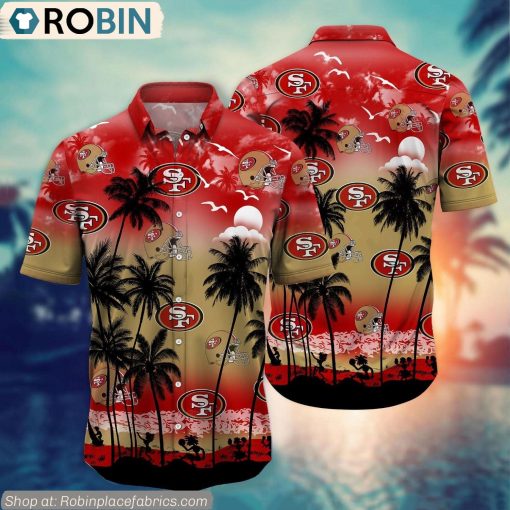 San Francisco 49ers Aloha Palm Tree Hawaiian Shirt