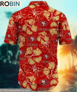 San Francisco 49ers Hibiscus Tropical Pattern NFL Hawaiian Shirt
