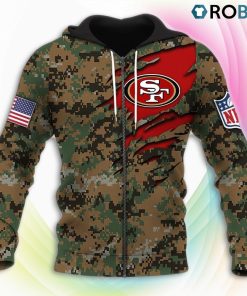 San Francisco 49ers NFL Honor US Marine Veterans 3D Hoodie, San Francisco 49ers Gifts for Fans