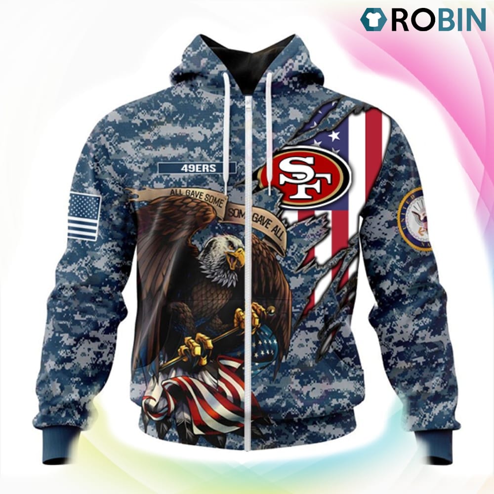 San Francisco 49ers NFL Honor US Navy Veterans 3D Hoodie, 49ers Unique Gifts
