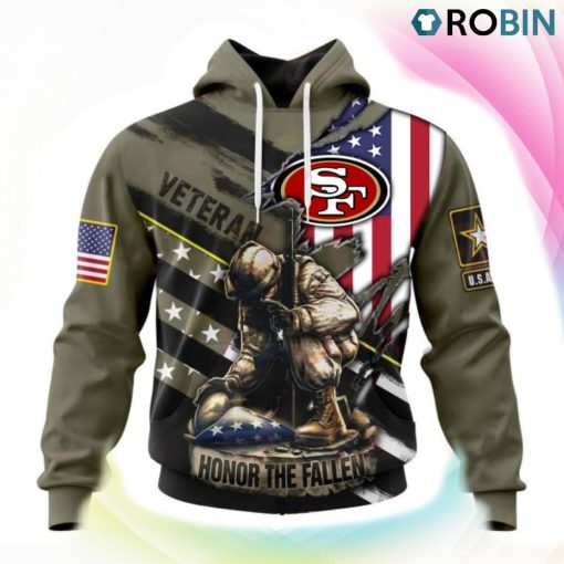 San Francisco 49ers NFL Honor Veterans And Their Families 3D Hoodie, 49ers Merch