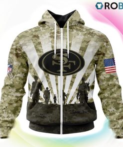 San Francisco 49ers NFL Salute To Service 3D Hoodie, 49ers Clothing