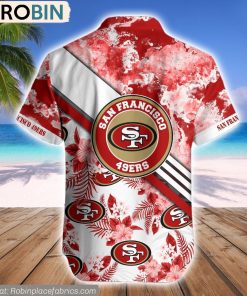 San Francisco 49ers Watercolor Pattern Hibiscus Hawaiian Shirt