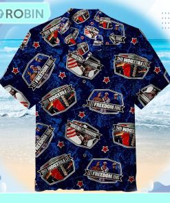 Saturday Evening Post Patriotic Toss Blue Unisex Hawaiian Shirt