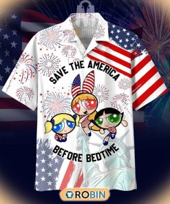 Save The America Before Bedtime The Powerpuff Girls Cartoon Hawaiian Shirt