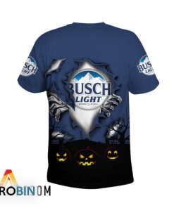 Scary Night Halloween Busch Light 3D All Over Printed T-Shirt