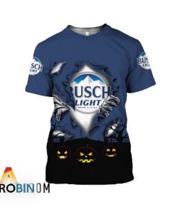 Scary Night Halloween Busch Light 3D All Over Printed T-Shirt