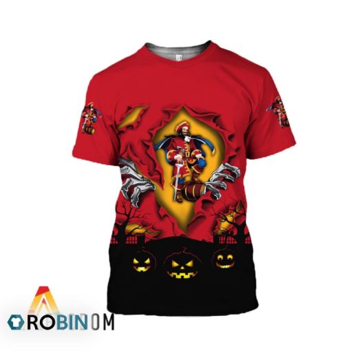 Scary Night Halloween Captain Morgan 3D All Over Printed T-Shirt