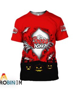 Scary Night Halloween Coors Light 3D All Over Printed T-Shirt