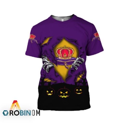 Scary Night Halloween Crown Royal 3D All Over Printed T-Shirt