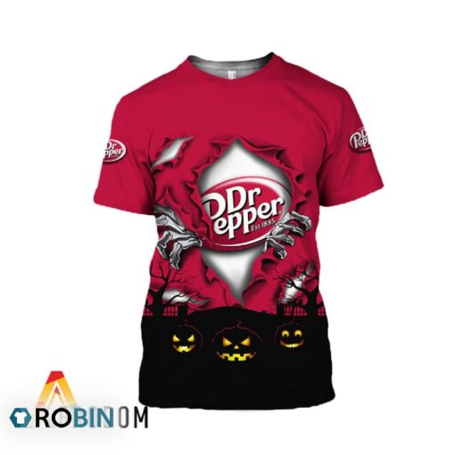 Scary Night Halloween Dr Pepper 3D All Over Printed T-Shirt