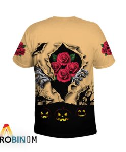 Scary Night Halloween Four Roses Bourbon 3D All Over Printed T-Shirt Scary Night Halloween Four Roses Bourbon 3D All Over Printed T-Shirt
