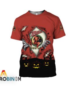 Scary Night Halloween Miller High Life 3D All Over Printed T-Shirt