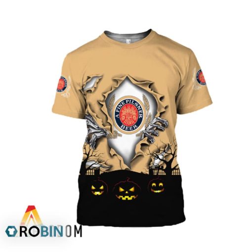 Scary Night Halloween Miller Lite Beer 3D All Over Printed T-Shirt