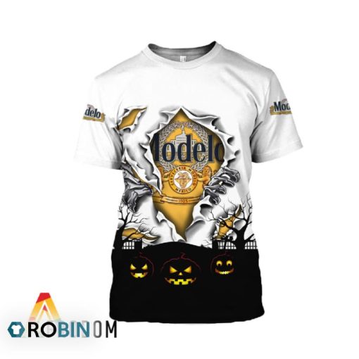 Scary Night Halloween Modelo Beer 3D All Over Printed T-Shirt