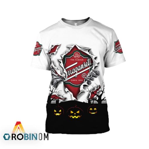 Scary Night Halloween Narragansett Beer 3D All Over Printed T-Shirt