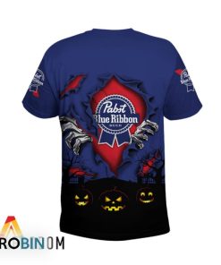 Scary Night Halloween Pabst Blue Ribbon 3D Printed T-Shirt Scary Night Halloween Pabst Blue Ribbon 3D Printed T-Shirt