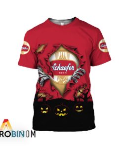 Scary Night Halloween Schaefer Beer 3D All Over Printed T-Shirt