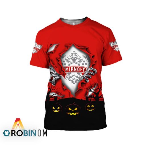 Scary Night Halloween Smirnoff Vodka 3D All Over Printed T-Shirt