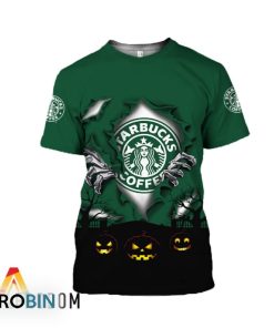 Scary Night Halloween Starbucks 3D All Over Printed T-Shirt