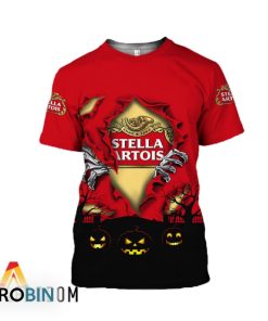 Scary Night Halloween Stella Artois Beer 3D All Over Printed T-Shirt