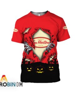 Scary Night Halloween Tim Hortons 3D All Over Printed T-Shirt