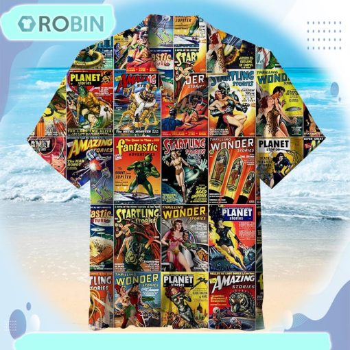 Science Fiction Magazine Hawaiian Shirt