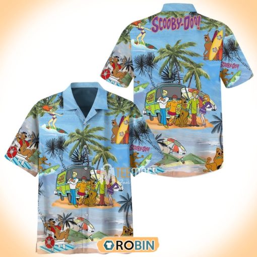 Scooby Doo Hawaiian Blue Shirt