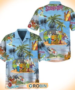 Scooby Doo Hawaiian Blue Shirt
