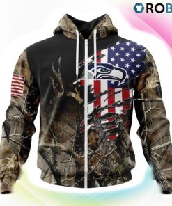 Seattle seahawks Hunting Camo US Flag Style 3D Hoodie, Seattle Seahawks Clothing Seattle seahawks Hunting Camo US Flag Style 3D Hoodie, Seattle Seahawks Clothing