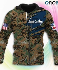 Seattle seahawks NFL Honor US Marine Veterans 3D Hoodie, Seattle Seahawks Apparel