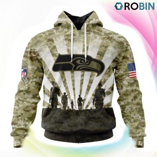 Seattle seahawks NFL Salute To Service 3D Hoodie, Seattle Seahawks Shirt