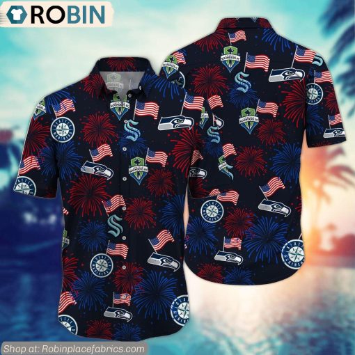 Seattle Sports Happy 4th Of July Hawaiian Shirt