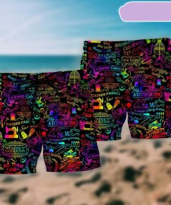 Sewing Beautiful Sewing Words Beach Short, Gift for Holiday Summer