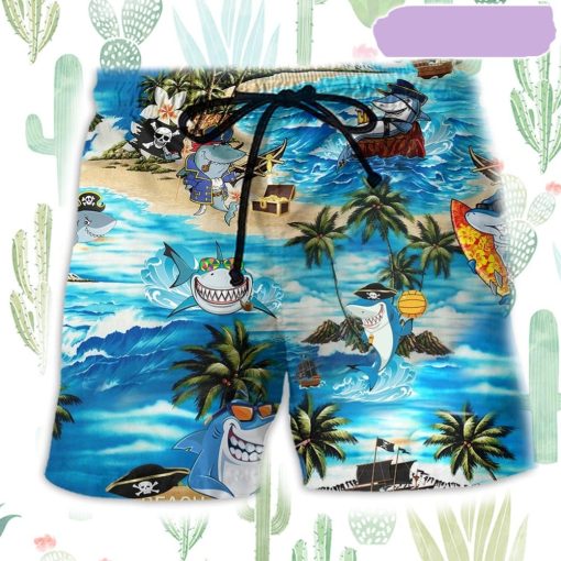 Shark Amazing Pirate Beach Bar Beach Short, Gift for Holiday Summer