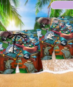 Shark Pool Play Billiards Beach Short, Gift for Holiday Summer Shark Pool Play Billiards Beach Short, Gift for Holiday Summer