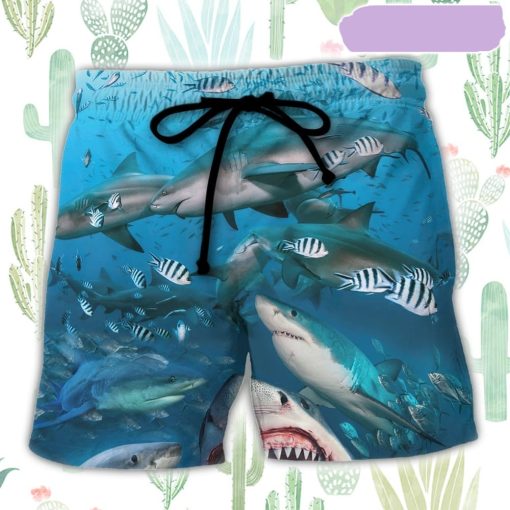 Shark That Hunt in Packs Beach Short, Gift for Holiday Summer