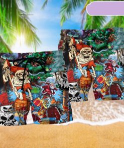 Skull And Christmas Scary Beach Short, Gift for Holiday Summer Skull And Christmas Scary Beach Short, Gift for Holiday Summer