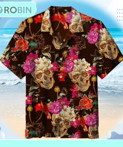 Skull and Flowers Unisex Hawaiian Shirt