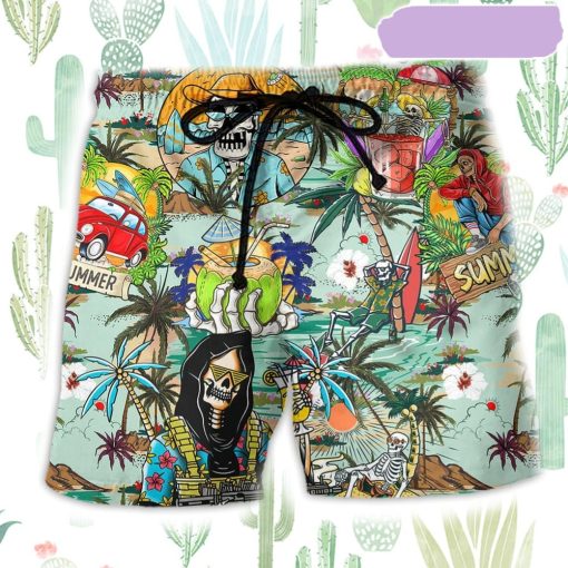 Skull Chill Out Summer Beach Tropical Beach Short, Gift for Holiday Summer