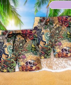 Skull Into The Sea Beach Short, Gift for Holiday Summer Skull Into The Sea Beach Short, Gift for Holiday Summer